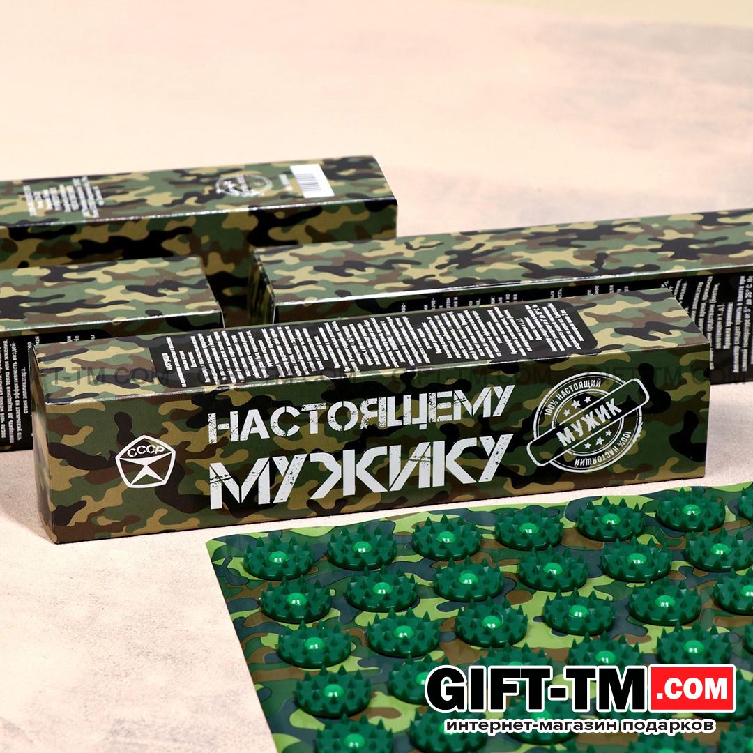 Аппликатор «Кузнецова - Настоящему мужику», 70 колючек, плёнка, 23×32 см, зелёный