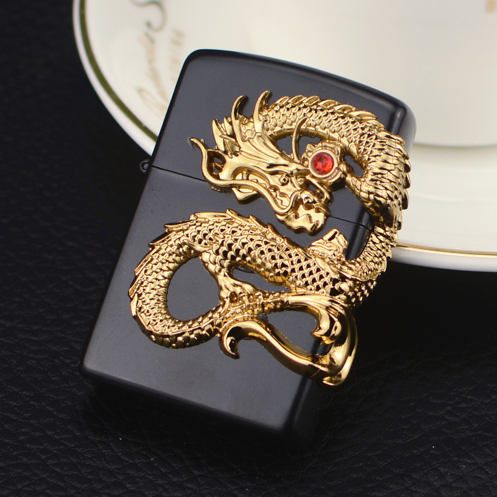 Зажигалка газовая «Dragon» черная