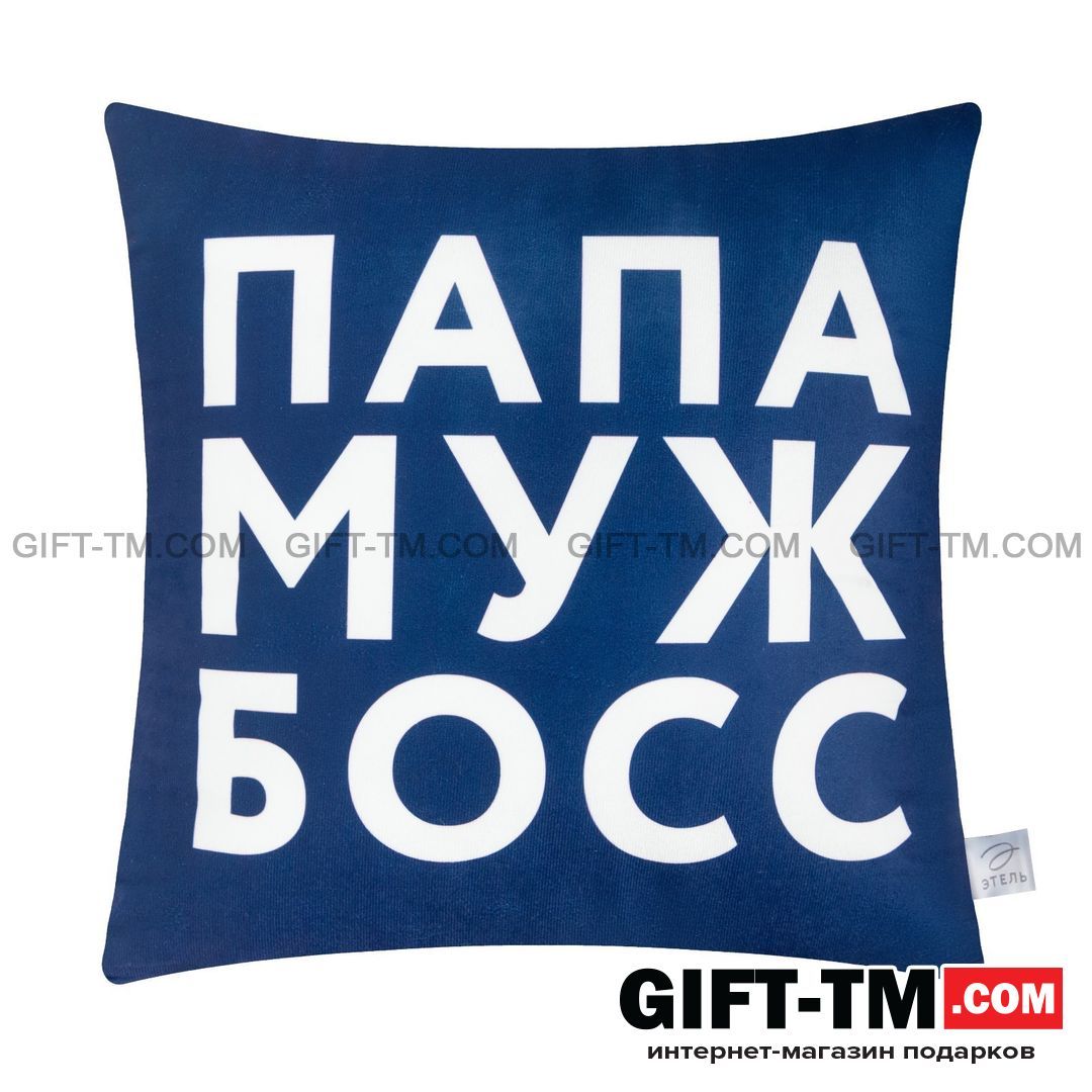 Подушка «Папа, муж, босс», 40×40 см, велюр