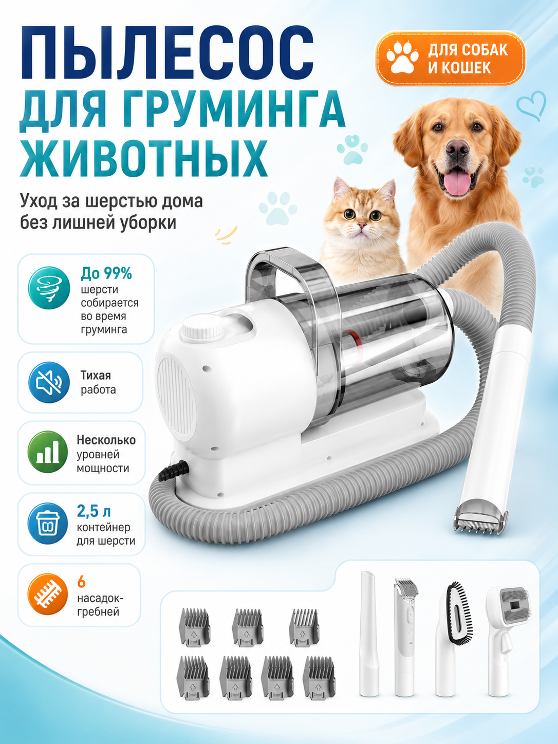 Пылесос для груминга животных