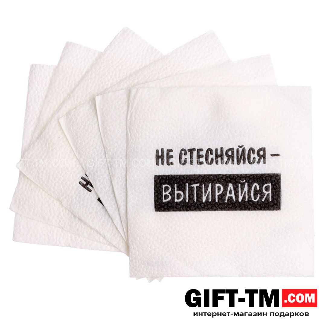 Салфетки бумажные «Не стесняйся-вытирайся» 24×24 см набор 100 шт.