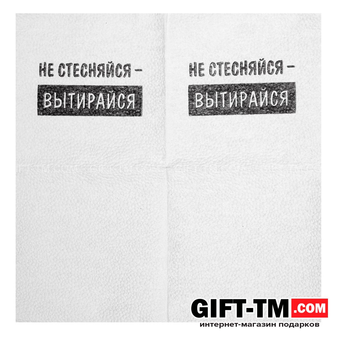 Салфетки бумажные «Не стесняйся-вытирайся» 24×24 см набор 100 шт.