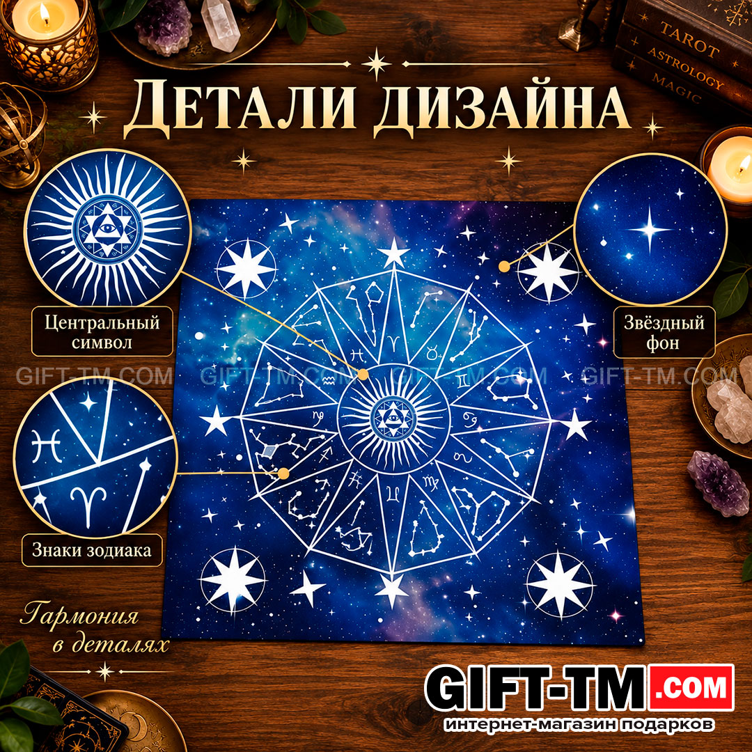 Коврик для карт Таро «Вселенная» 50×50 см