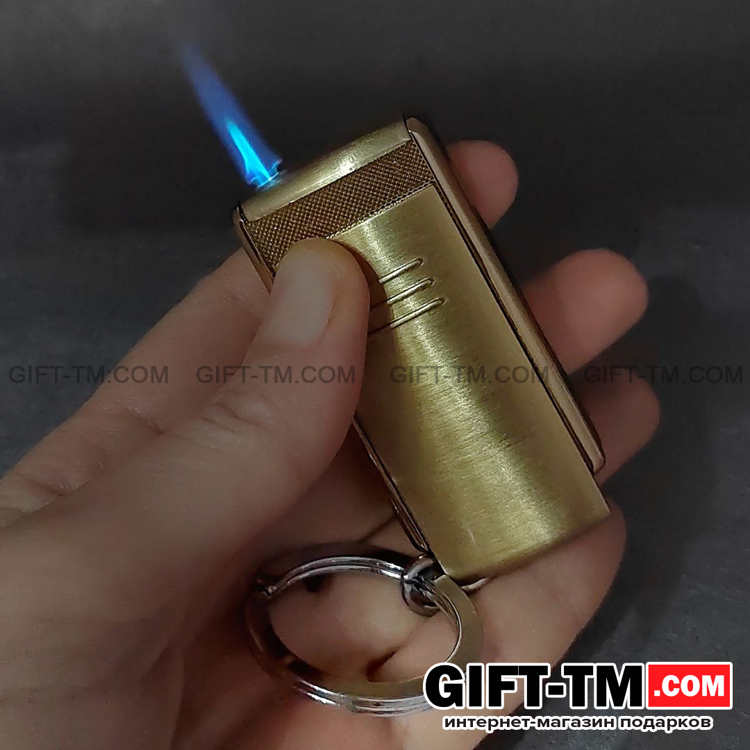 Зажигалка газовая «Chengxin» с цепочкой, золото