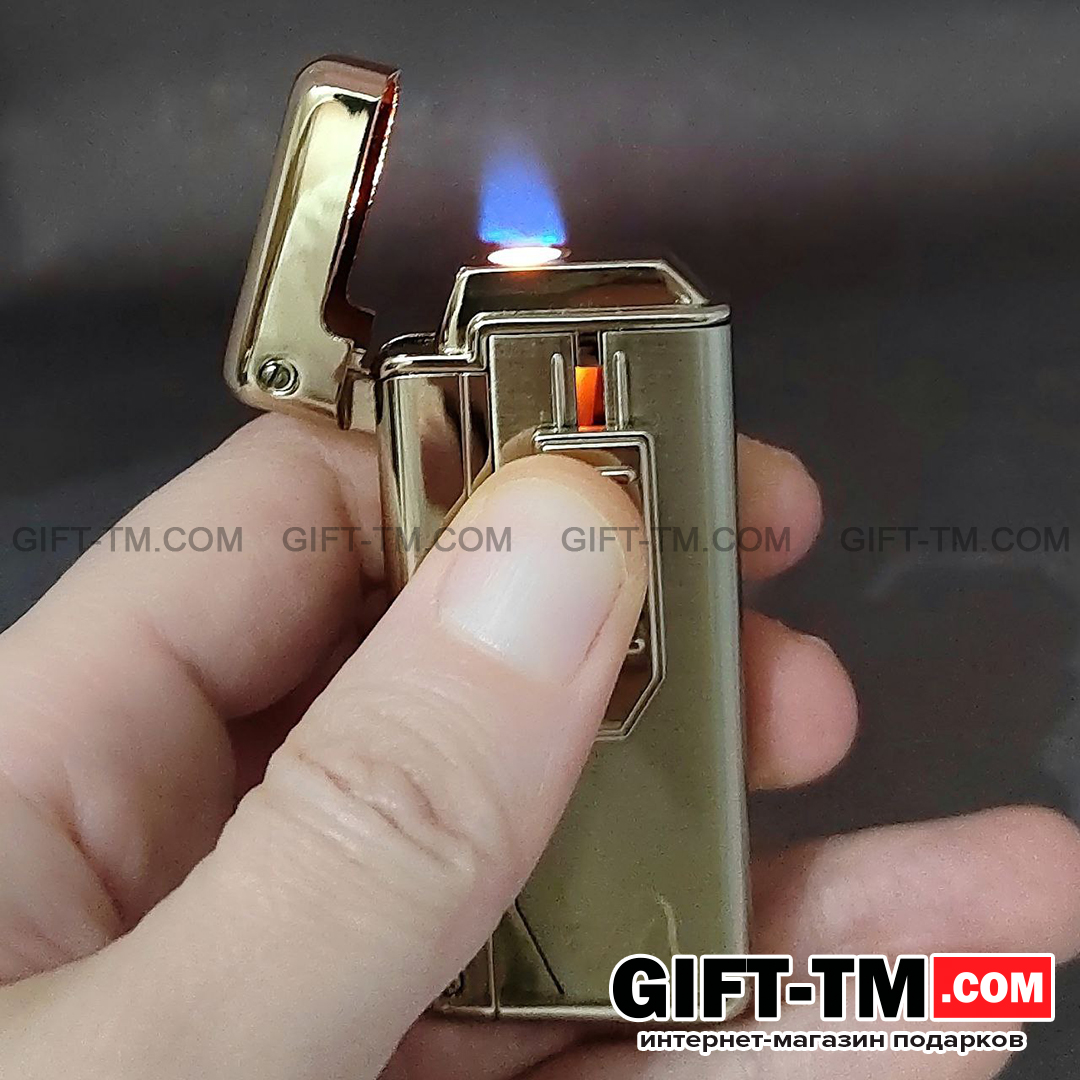 Зажигалка газовая «MengHu» золото