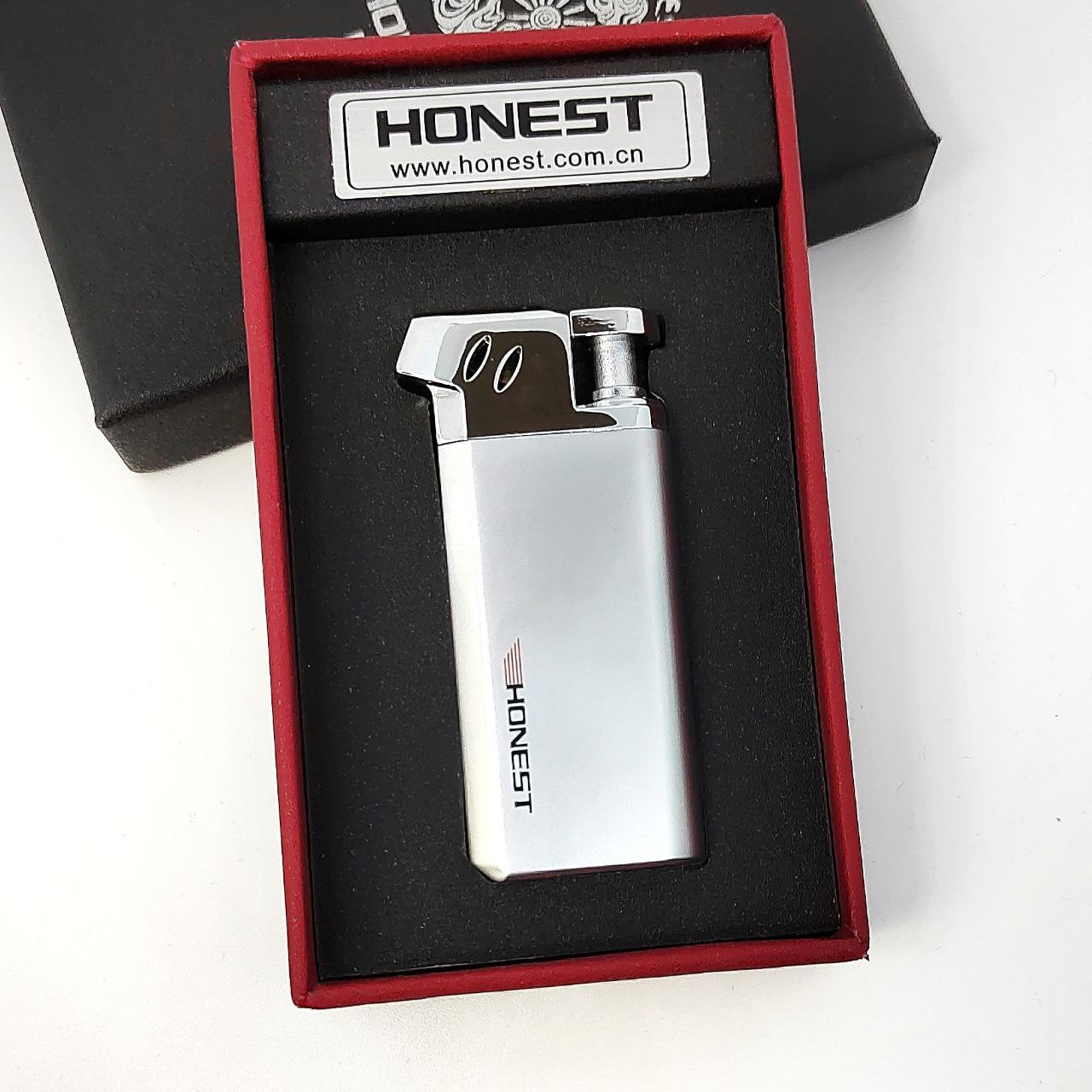 Зажигалка «Honest» газовая, в подарочной коробке, цвет стальной