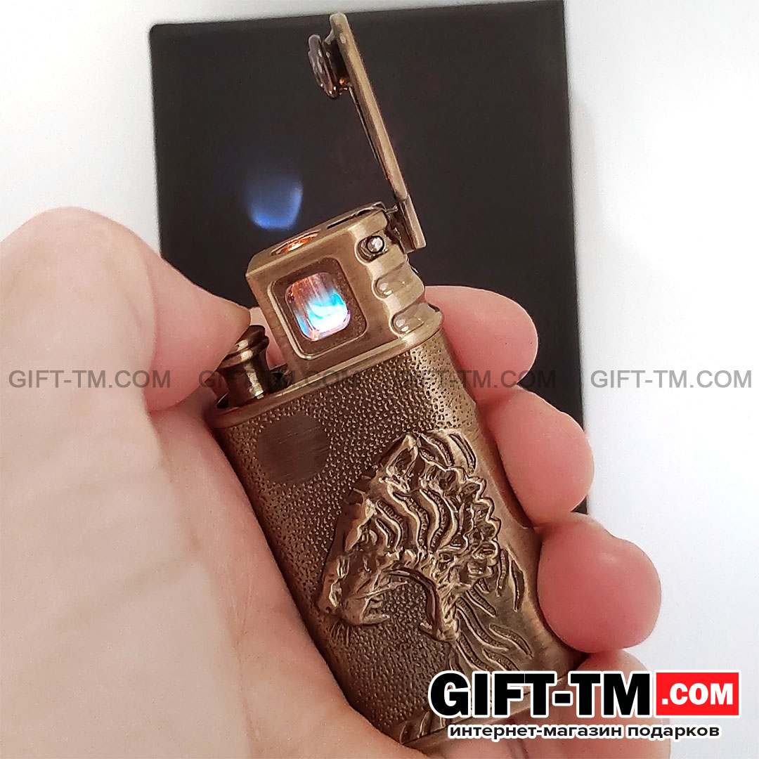 Зажигалка «Tiger» газовая, ветрозащитная, в подарочной коробке