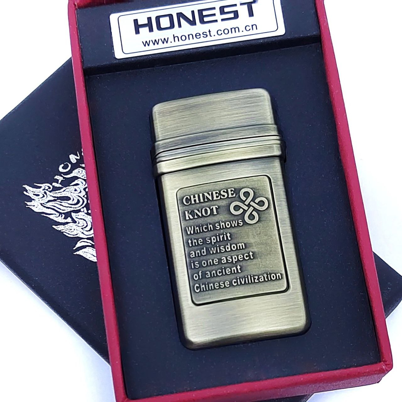 Зажигалка газовая «Honest», ветрозащитная, в подарочной коробке