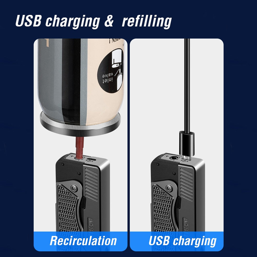 Зажигалка «Пистолет» USB и газовая, черный цвет