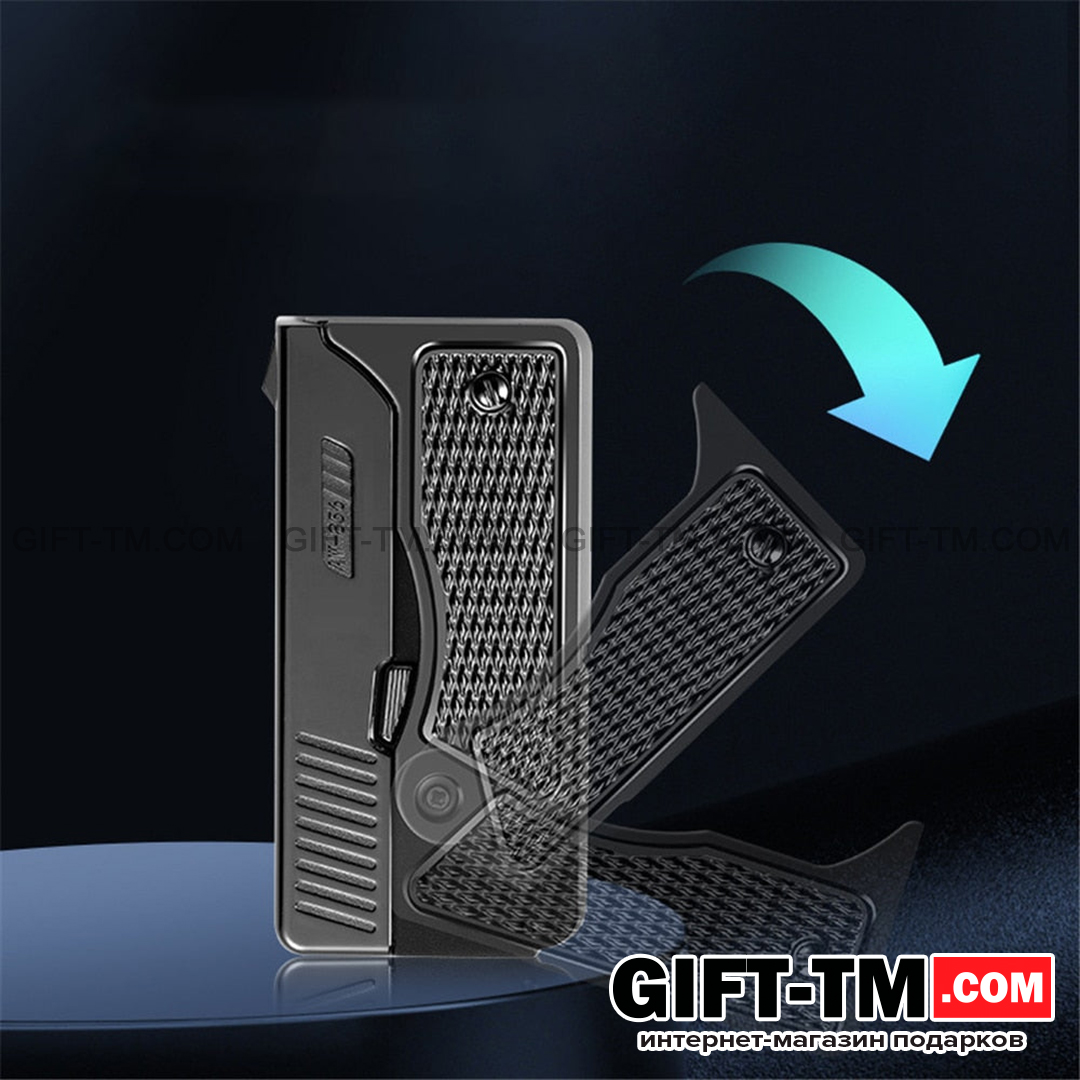 Зажигалка «Пистолет» USB и газовая, черный цвет