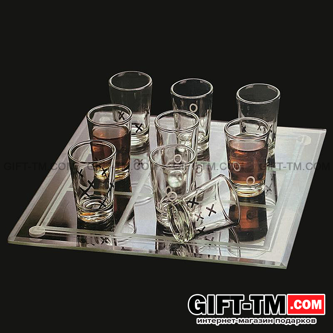 Игра «Пьяные крестики-нолики» 9 стопок, доска 22×22 см