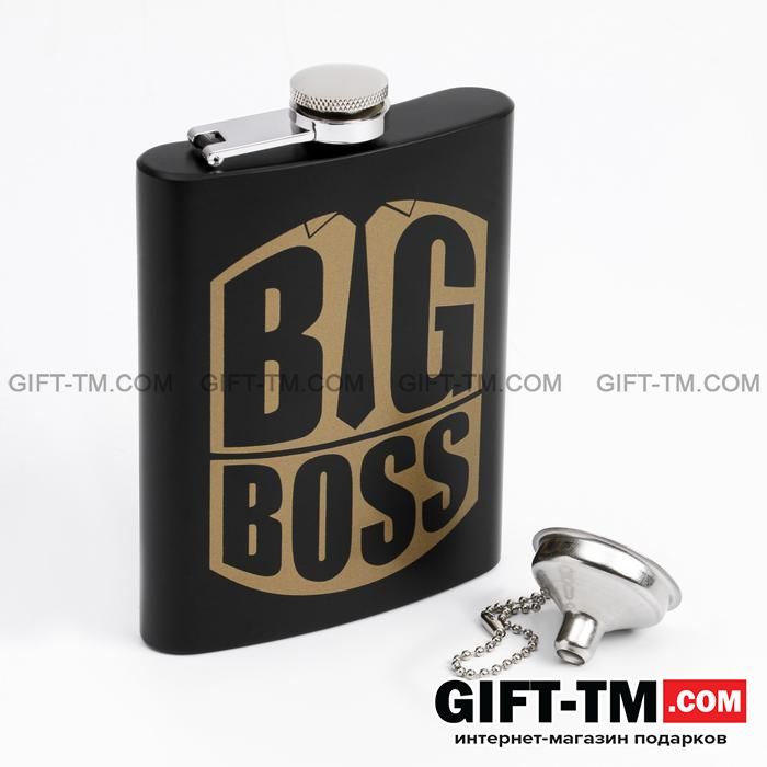 Фляжка «Big Boss» в подарочной коробке, воронка в комплекте