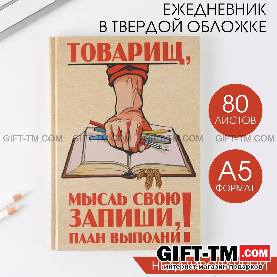 Ежедневник «Товарищ, мысль свою запиши, план выполни» А5, 80 листов