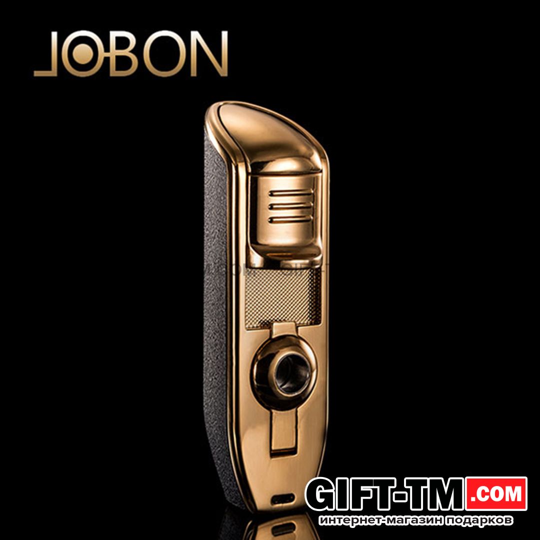 Зажигалка «Jobon» 3 пламя, газовая, ветрозащитная, цвет золото