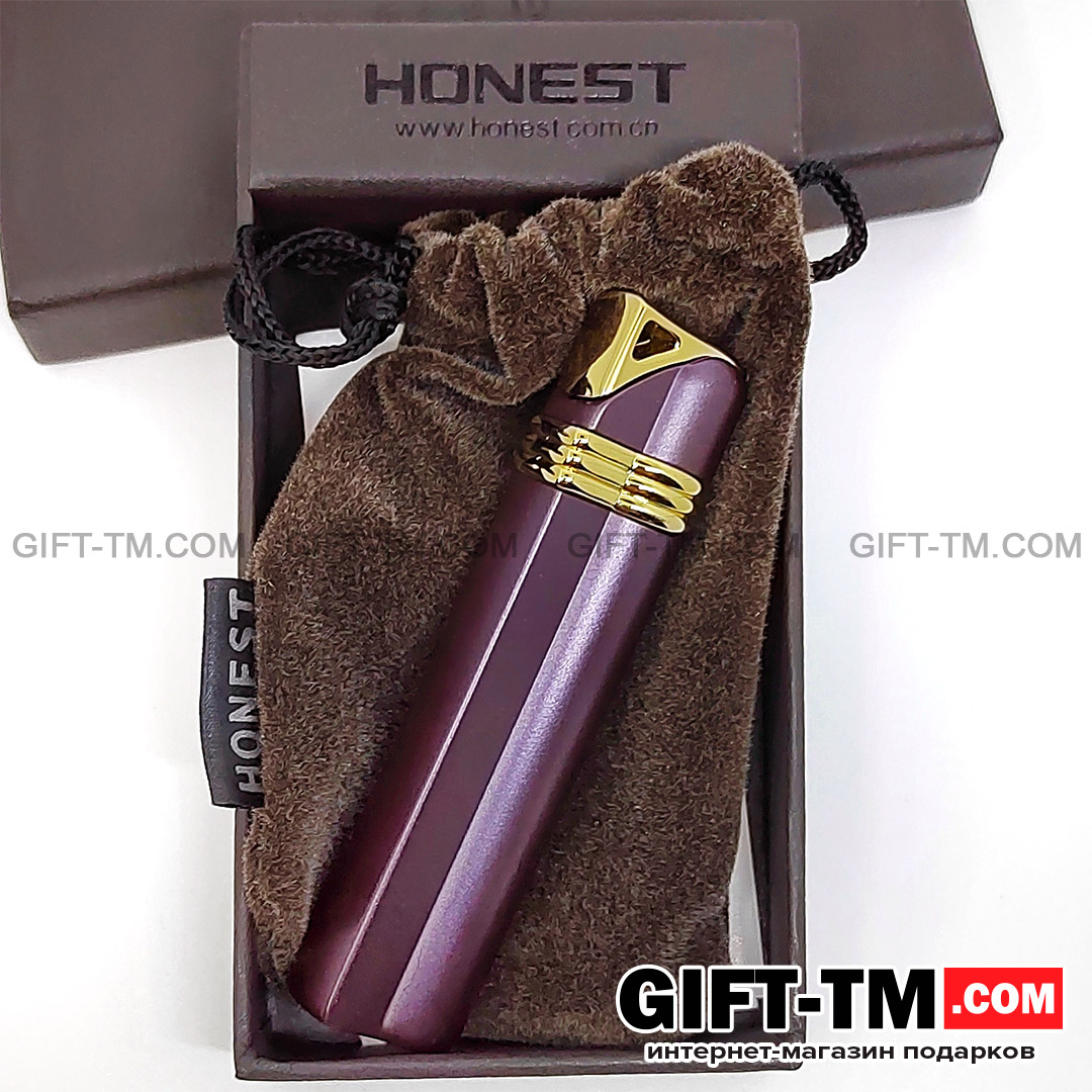 Зажигалка «Honest» газовая, в подарочной коробке, цвет бордо