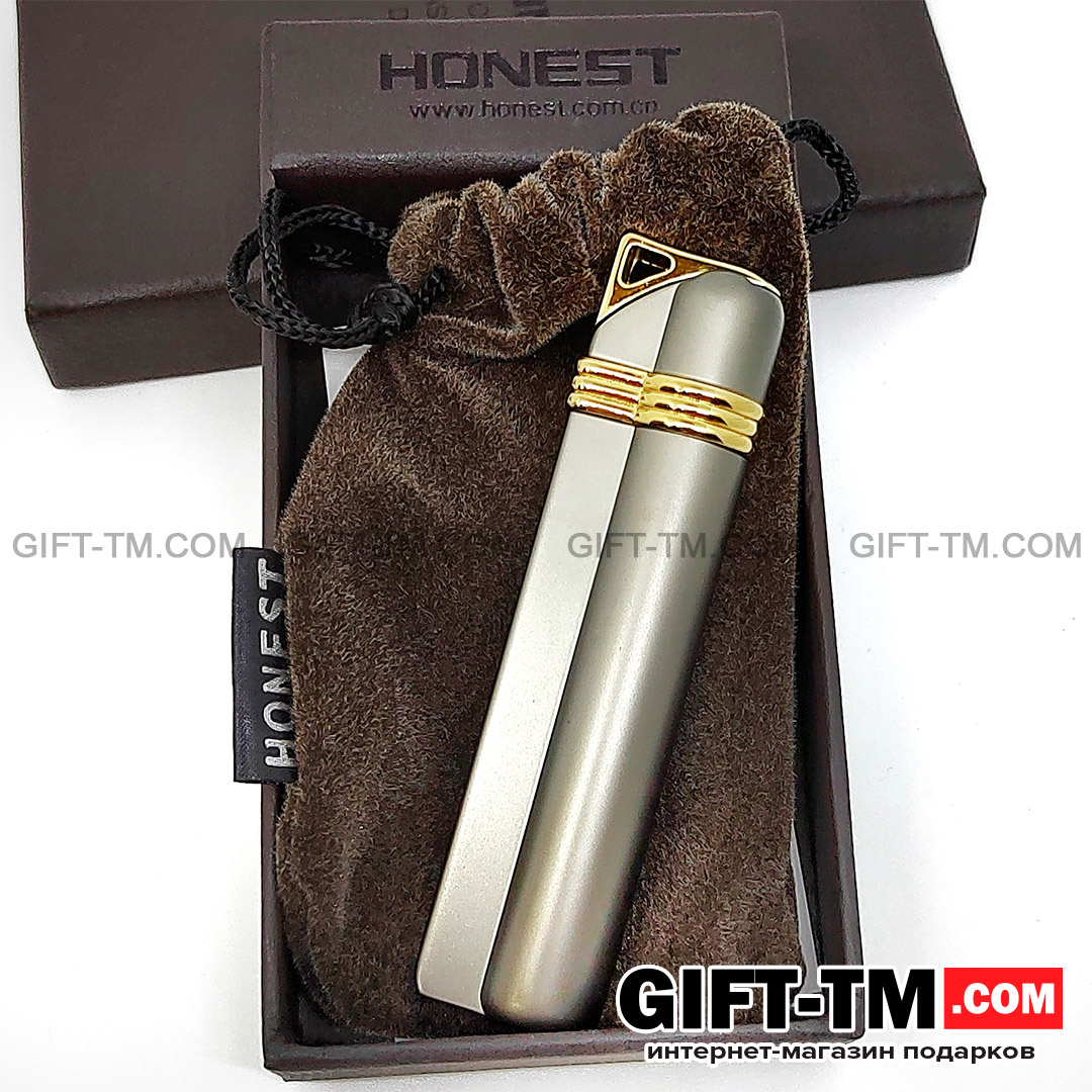 Зажигалка «Honest» газовая, в подарочной коробке, цвет серый