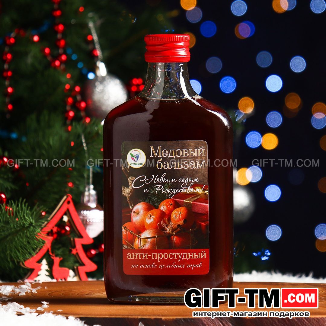 sn00677_1 Бальзам новогодний медовый алтайский «С Новым годом и Рождеством», 250 мл. — изображение 2