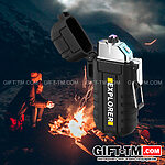 USB Зажигалка «Explorer» водонепроницаемая, с фонариком, оранжевая — изображение 4