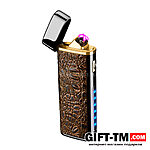 USB Зажигалка кожа кроколдил, с фонариком — изображение 4