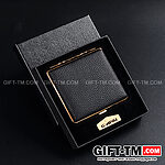 Портсигар на 20 сигарет черная натуральной кожа