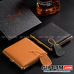 Портсигар на 20 сигарет черная натуральной кожа — изображение 4