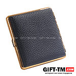 Портсигар на 20 сигарет черная натуральной кожа — изображение 6
