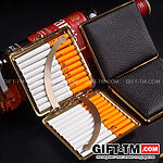 Портсигар на 20 сигарет черная натуральной кожа — изображение 2