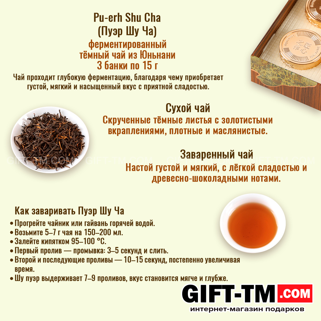 sn01068_14 Набор элитного китайского чая «Сундук богатства» + чайный сервиз — изображение 11