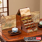 Набор элитного китайского чая «Сундук богатства» + чайный сервиз — изображение 2