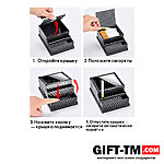 Настольный автоматический портсигар черный + зажигалка — изображение 2