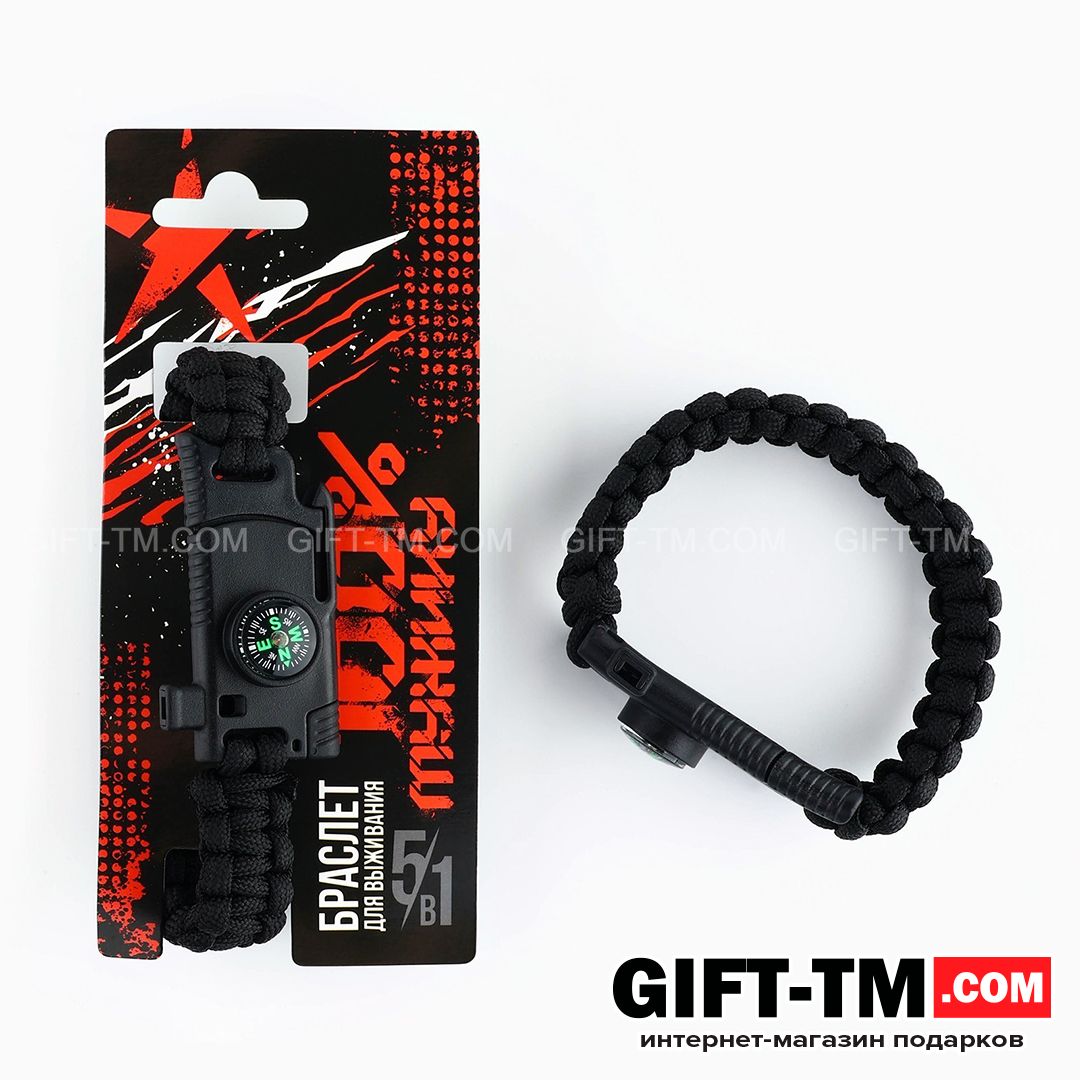 sn01076_1 Браслет для выживания «100% мужику» — изображение 2