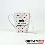 Кружка с ложкой керамическая «Мамы, как пуговки», 310 мл — изображение 2