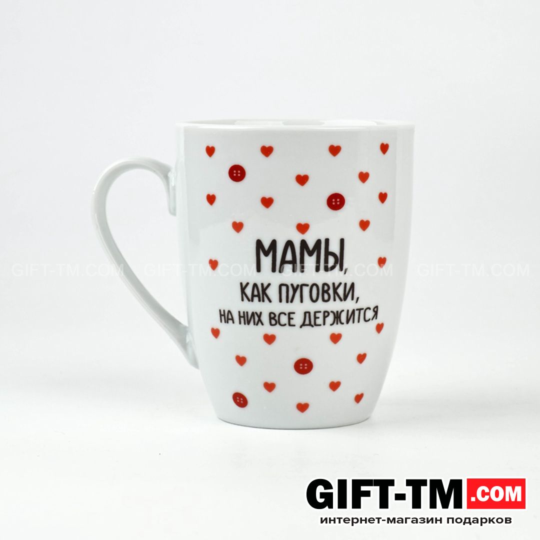 sn01082_2 Кружка с ложкой керамическая «Мамы, как пуговки», 310 мл — изображение 3