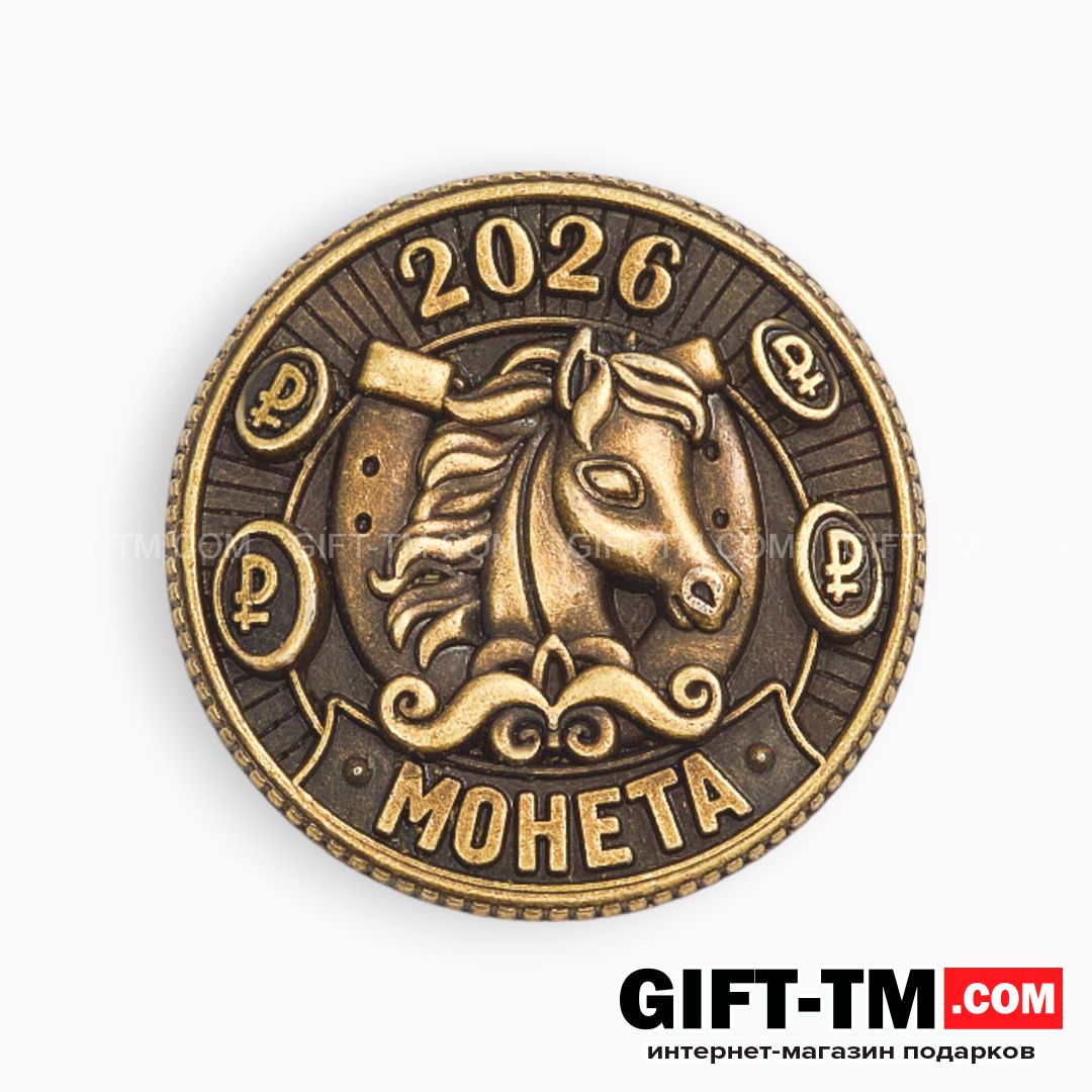 sn01090_4 Монета новогодняя сувенирная «Богатства», латунь, диам 2.5 см — изображение 5