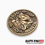 Монета новогодняя сувенирная «Богатства», латунь, диам 2.5 см — изображение 3