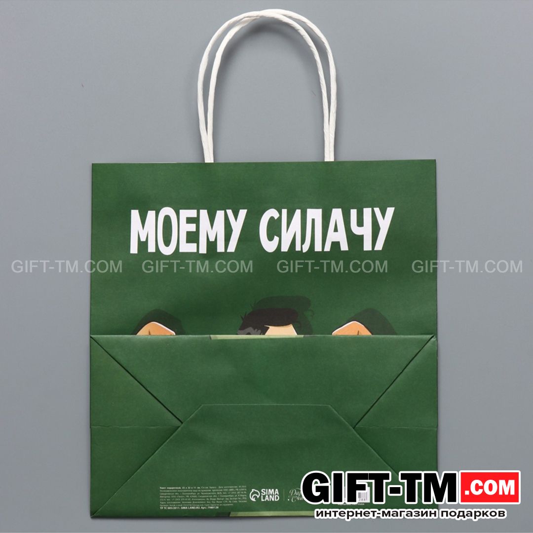 sn01114_4 Пакет подарочный «Моему Силачу», 22×22×11 см — изображение 5