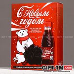 Подарочный набор косметики новогодний «С Новым годом», гель для душа и мочалка для тела — изображение 5