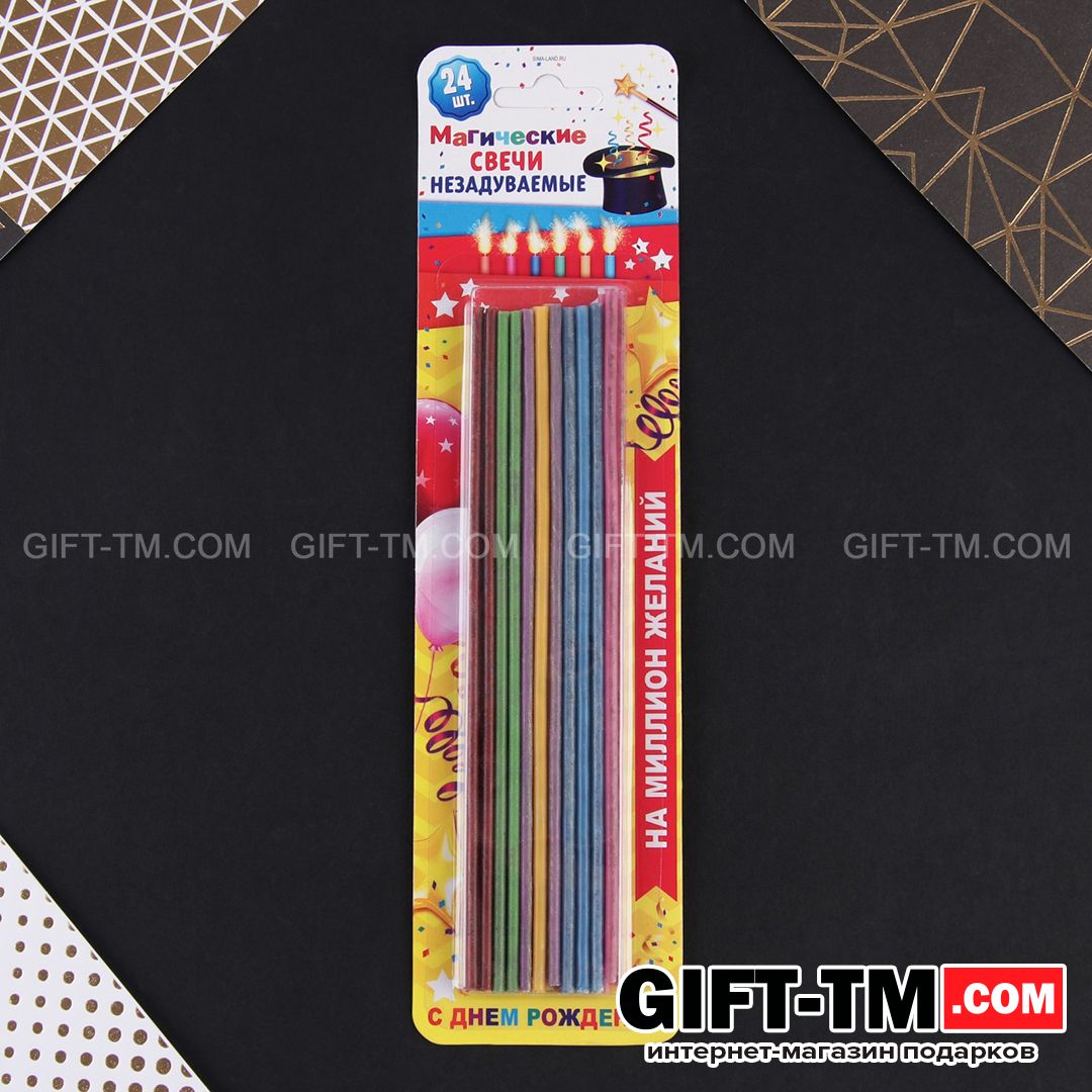 sn01144_3 Свечи для торта незадуваемые «Разноцветные», 24 шт. — изображение 2