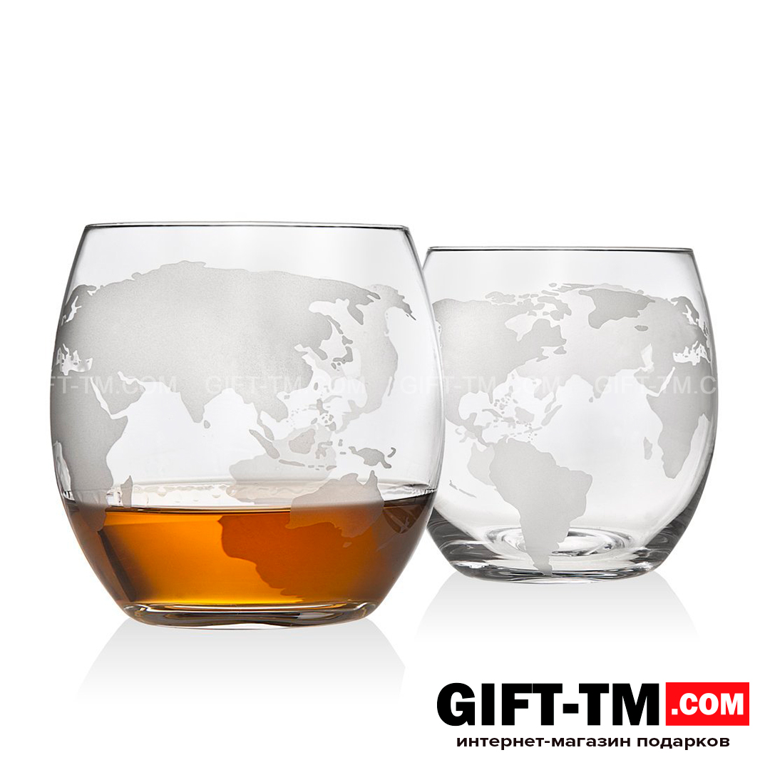 sn01256_5 Набор для напитков «Глобус» + 4 бокала на деревянном подносе — изображение 7