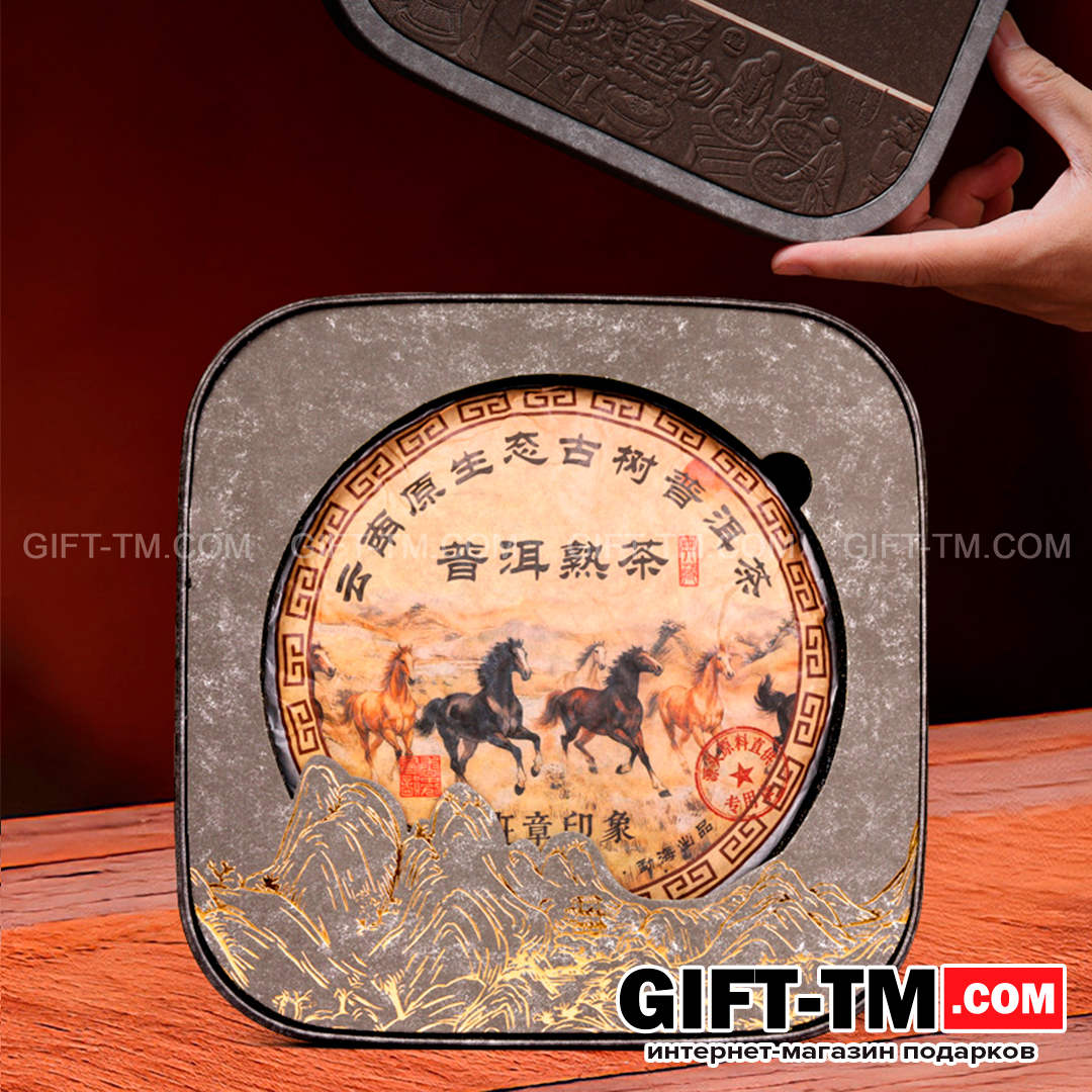 sn01286_1 Элитный китайский чай шу-пуэр «Путь к Успеху» в подарочной коробке — изображение 2