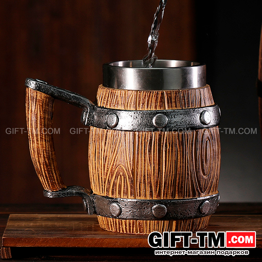 sn01310 Пивная кружка «Бочка» 600 мл — изображение 1